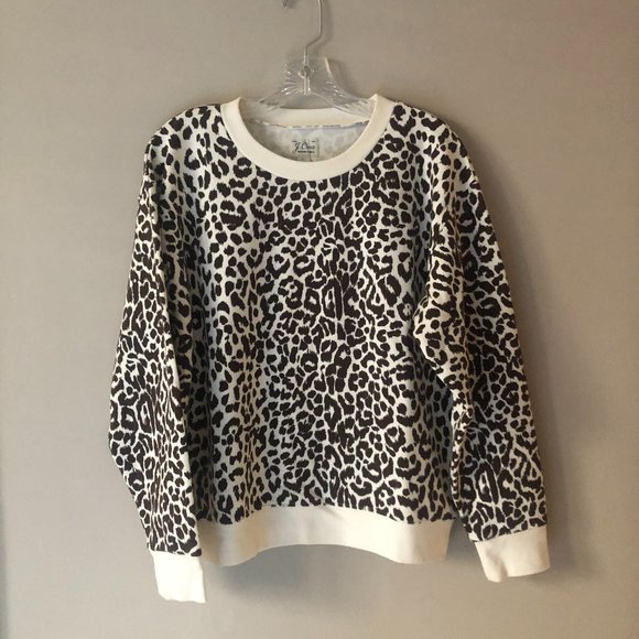 J. Crew Sweaters - J. Crew Leopard Sweatshirt Size L